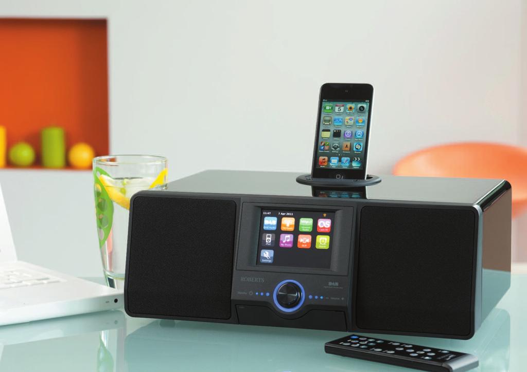COLOURSTREAM DAB/DAB+/FM/Wi-Fi internet radio with dock for ipod and high resolution colour display with touch sensitive