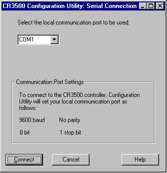 Choose the COM port (usually COM1) used to make the connection to the shared storage array. Click Connect.
