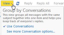 The group is always preserved, even if individual email messages are located in different folders in the mailbox.