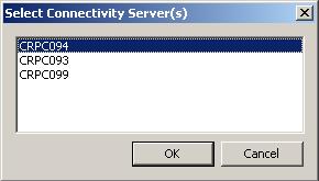 Figure 61. Additional Arguments Dialog Box 5. Select the Connectivity Server on which the OPC Server is configured and then click OK.