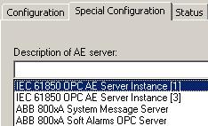 Section 4 800xA IEC 61850 Alarm and Event ConfigurationConfiguring Alarms and Events in Plant 12. Select the description of AE Server from the Description of AE Server dropdown list. Figure 91.