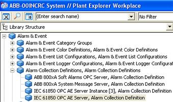 Redundant OPC AE Configuration Section 4 800xA IEC 61850 Alarm and Event Configuration 16. Click Upload. 17. In Library Structure expand Alarm & Event > Alarm Collection Definitions. 18.