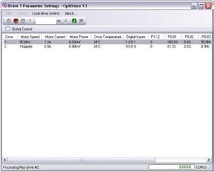SOFTWARE OPTISTORE V3 PC Programming Tool Optistore V3 is a NEW Windows application, allowing quick and accurate communication with Optidrives for parameter management, network monitoring & firmware