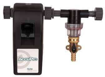 fluctuations in water pressure AccuPro is the ideal dispenser for concentrated teat dips and other chemicals used on your farm. AccuPro is an ideal dispenser for teat cups and buckets.