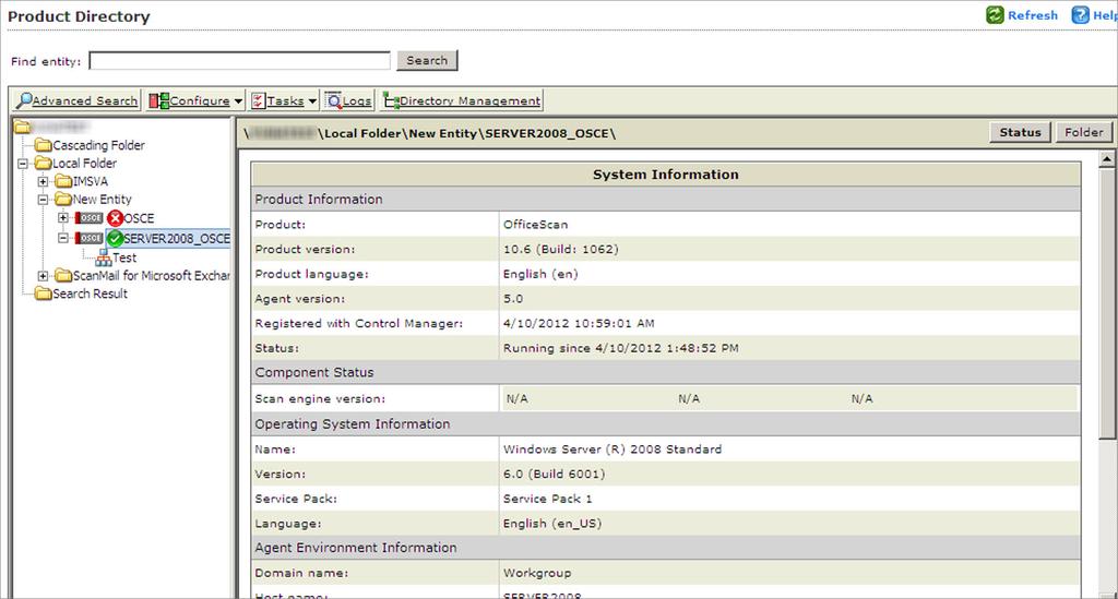 Trend Micro Endpoint Encryption 5.0 Patch 2 Installation & Migration Guide The Product Directory screen appears.