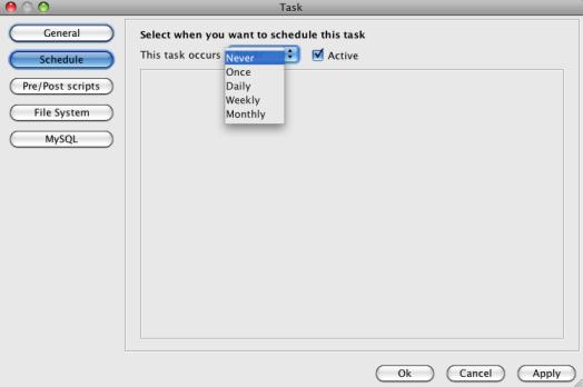 5.2.3. Schedule You can set a schedule for the backup task in the Schedule-tab in the Task properties.