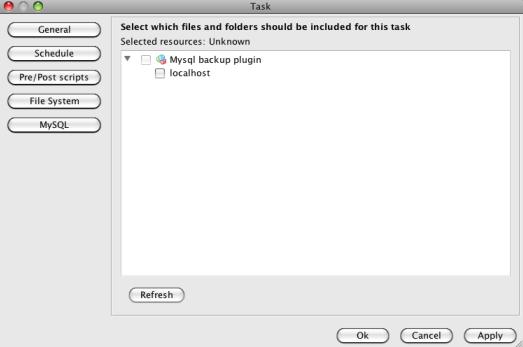 Figure 20: Set a file or folder filter 5.2.7. MySQL Instead of an file backup you can select to make a MySQL backup.