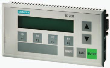 Human machine interface Text Display TD 200 Overview The user-friendly text display for the S7-200 For control and monitoring: Message text display, intervention in PLC program, setting of inputs and
