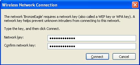 Click your own network name, then click Connect. In the example below, the computer was connected to another wireless network named JimsRouter.