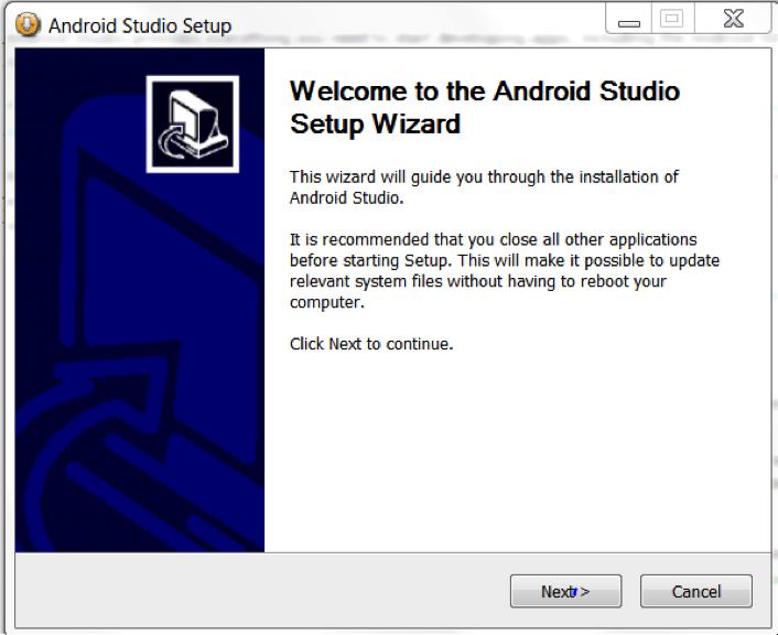 Chapter 1 Windows Open the downloaded file, and then go through the following Android Studio Setup Wizard window to complete the installation process: Setting up the Android Software Development Kit
