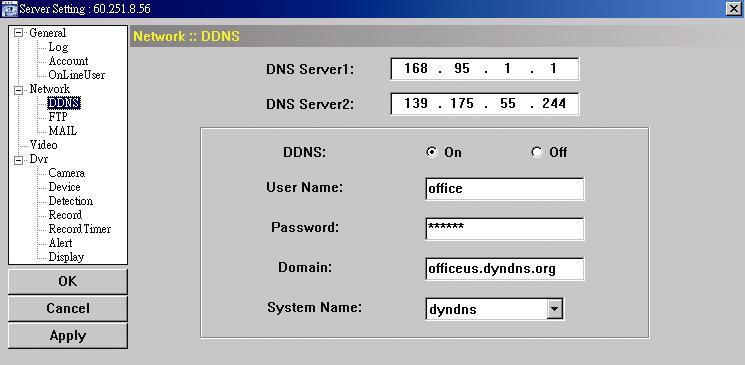 DVR AND NETWORK SETUP DDNS You need to apply a DDNS account before setting PPPOE or DHCP connection. DDNS is a service for transforming the dynamic IP corresponding to a specific host name.