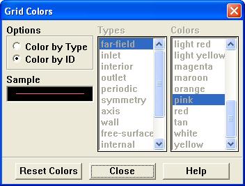 (c) Click the Colors... button to open the Grid Colors panel. i. Select Color by ID in the Options list. ii. Close the Grid Colors panel.