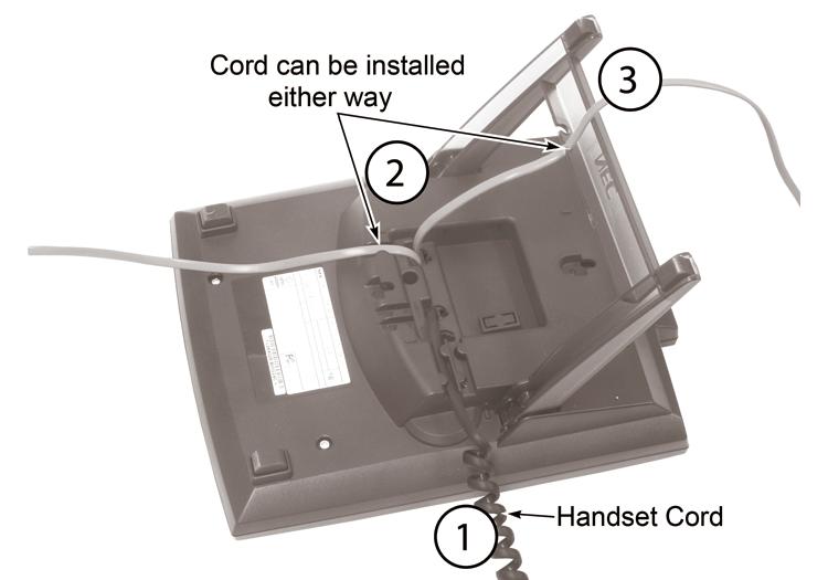 Installing the Handset And Line Cord When installing the handset: 1.