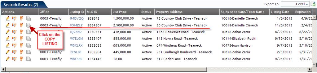 the PROPERTY LOCATION (City, State, Zip) and STATUS (Active) 4. Enter the search criteria, then click the SEARCH button.