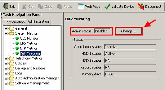 If the Admin Status is set to Disabled, click on the Change button.