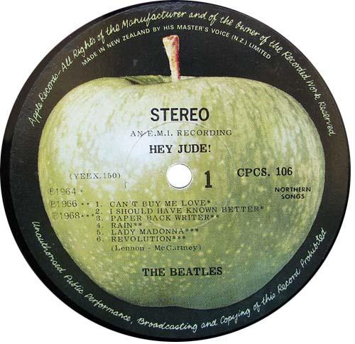 The LP's originally issued on this label style were: Title PCS 7067/8 The Beatles (stereo) PCSM 7070 Yellow Submarine (stereo) PCSM 7088 Abbey Road CPCS 106 Hey Jude PXS 1 Let It Be (boxed) PCSM 7096