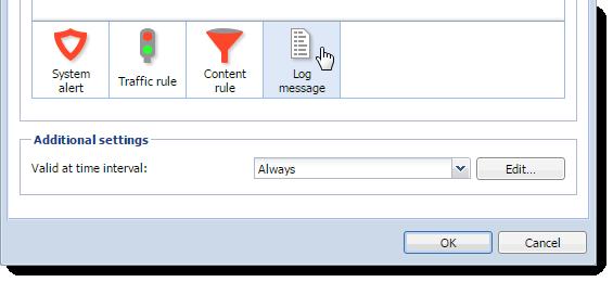 3. In the Log Message Alert dialog box, type a name for the alert. The name appears in the subject line of the email message the alert sends. 4. From the Log menu, select the log type. 5.