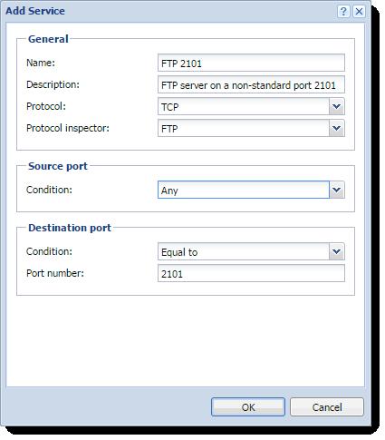 From now on, Kerio Control applies the FTP protocol on the non-standard port 2101. Disabling a protocol inspector IMPORTANT Disable protocol inspectors only for troubleshooting purposes.