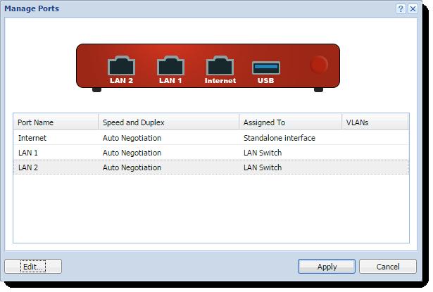 5. In the Configure Port dialog box, select Standalone interface.