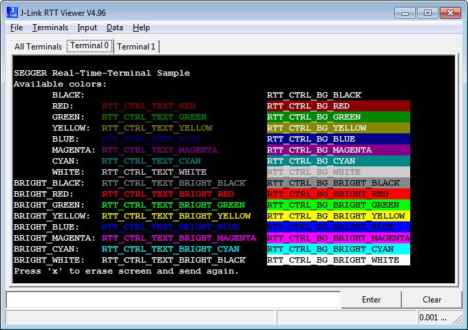 97 CHAPTER 3 3.7 J-Link RTT Viewer J-Link RTT Viewer J-Link RTT Viewer is a Windows GUI application to use all features of RTT in one application. It supports: Displaying terminal output of Channel 0.