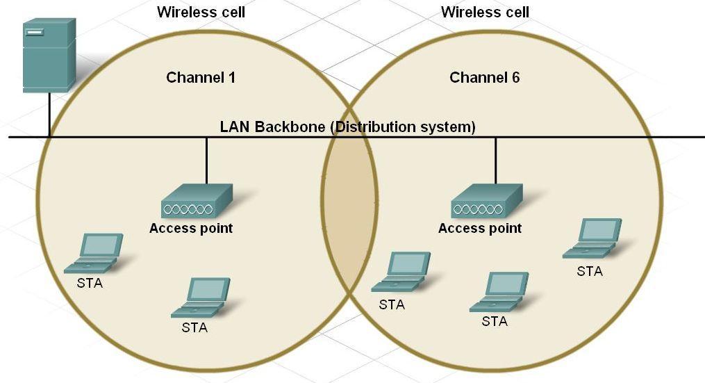 Components and Structure of a WLAN Describe how wireless channels