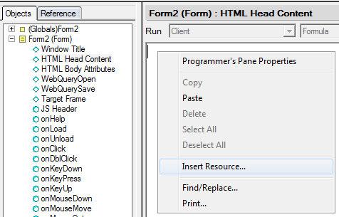 Cascading Style Sheets To create the linkage between a form or page and a Style Sheet Resource, insert the resource into the element's HTML Head Content area.