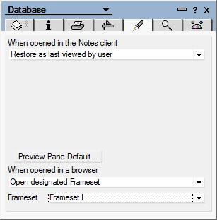 Forms and Pages To designate the frameset as the initial element to be displayed when the application opens, select the Open designated Frameset option on the Launch tab of Database Properties.