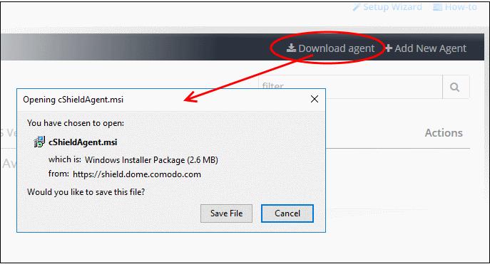 be downloaded to your default download location. Transfer the agent to the device(s) you wish to enroll.