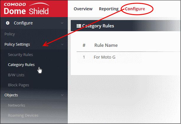 5.2 Manage Category Rules Category rules allow you to control access to websites by content type.