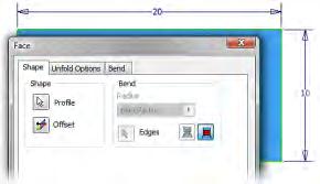 3. Use the Sheet Metal Defaults tool to specify your sheet