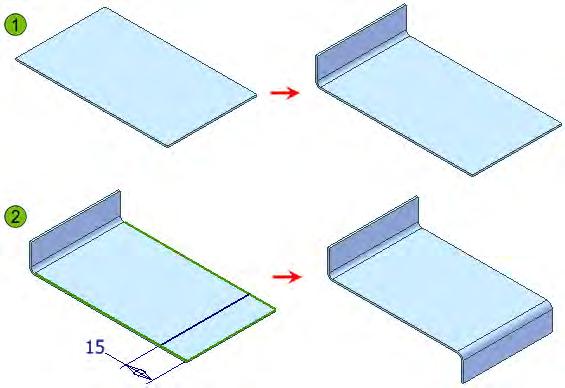 Using Two Different Design Methods The two design methods used in this lesson are the most common ways to design your sheet metal models. You can also use a combination of both methods.