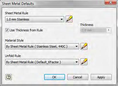 Lesson: Sheet Metal Rules This lesson describes the purpose and use of sheet metal rules.