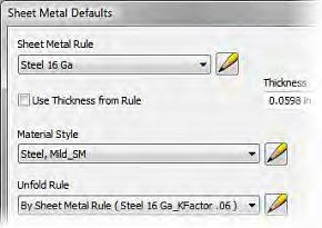 In the onscreen list of chapters and exercises, click Chapter 1: Sheet Metal Overview. Click Exercise: Create and Save Sheet Metal Styles in a Template.