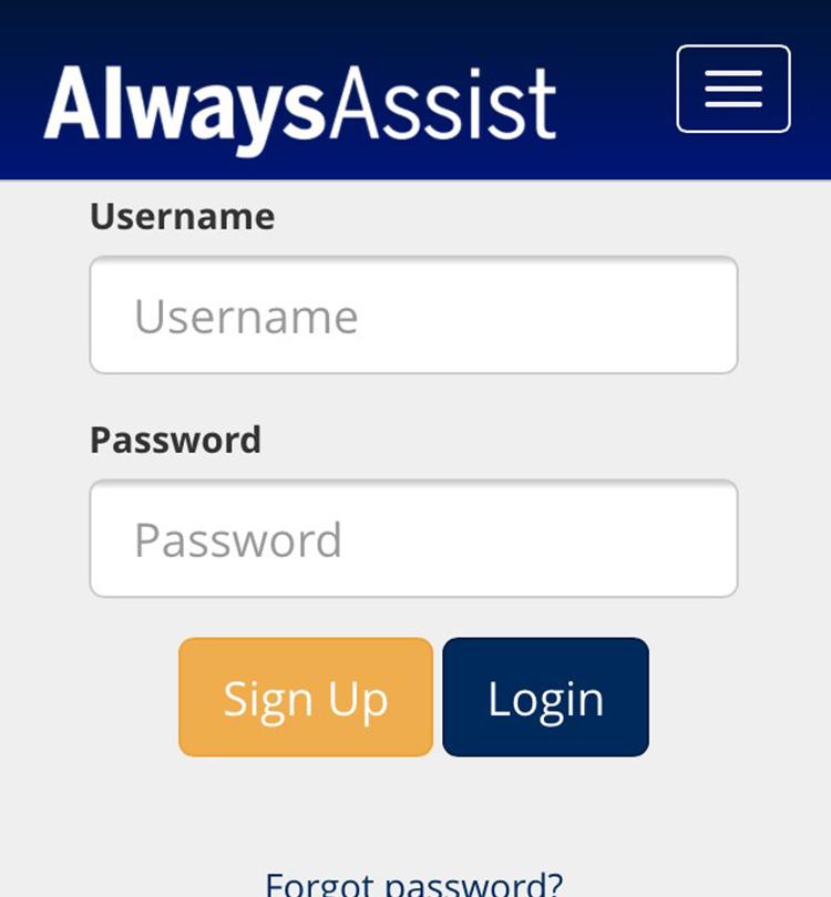 com Member Portal website. Tap Forgot password? to begin the password reset steps.