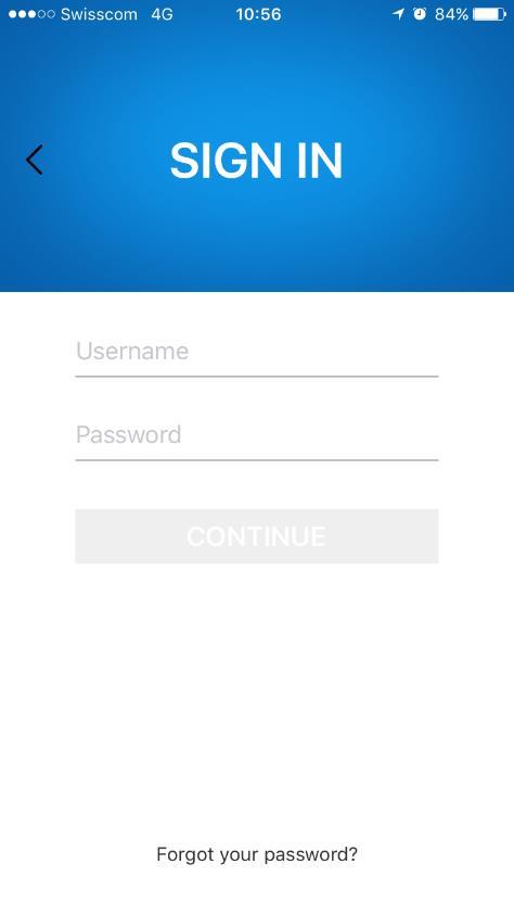The SIGN IN authentication screen is displayed. 4. Enter your Storebox user name: 5.