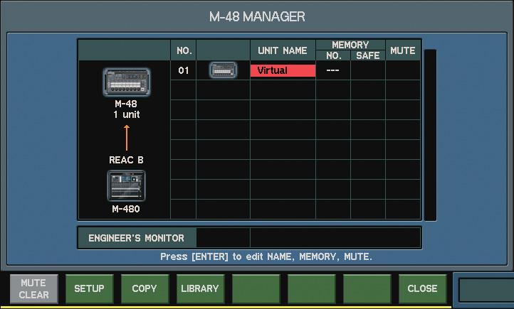 Using M-480 RCS M-48 settings You can manage and make settings for the M-48 Live Personal Mixer in the same way you do from the M-480 console.