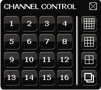 1~16 Video Channel Number Click to switch to the channel you want in full screen.