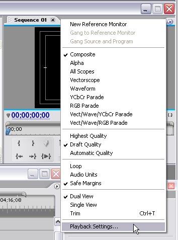 Adjusting Playback Settings MPEG Pro supports IEEE 1394 output during standard definition editing, making it easy to view your material on an external monitor connected via an IEEE 1394 device.
