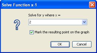 Click the button to evaluate Y for the given value of X. The Solve Function dialog box appears. 3.