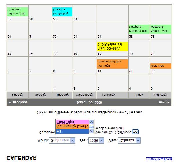 Navigating the Calendar 8 1 5 2 3 4 The calendar lists all of GBACH s scheduled events: 1. To change the month, click on the drop-down menu and select the month you would like to view. 2. The legend provides the key to the types of events shown on the calendar.