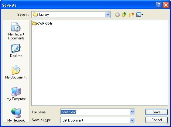 4. A Save As screen displays. Specify the location and name for the file.