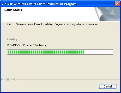 Note: Figure 2-7 For Windows XP, the Setup Wizard will notify you of how to proceed with the