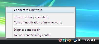 1. Right-click the icon in your system tray, then click Connect to a network.