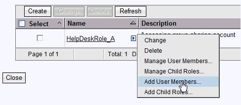 sharing account is controlled by the Tivoli Identity Manager HelpDeskRole_A role.