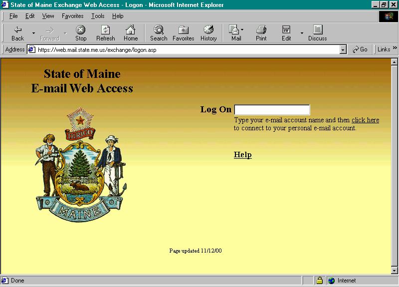 4. On the WEB ACCESS screen type your name in the format First.Last in the LOG ON area.