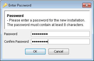 Click Create new. 5. Enter a password of at least 8 characters for the door installation and confirm it. Click OK. 7.
