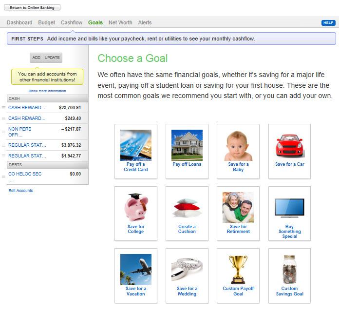 Transactions Savvy Money Management - Goals Whether you re saving for a vacation or working toward paying off a debt, the Goals dashboard is the place to start.