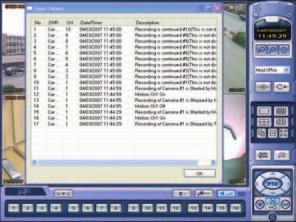 The remote client displays a summary of the files created on the hard disk VIEWING EVENTS During a remote client session, any events detected on the VXM4 are sent to the remote client event log.