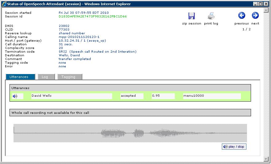 5.4. Administer Caller Utterance Recordings The Monitor tool available from the Admin Tools window allows a system administrator to listen to caller utterances.