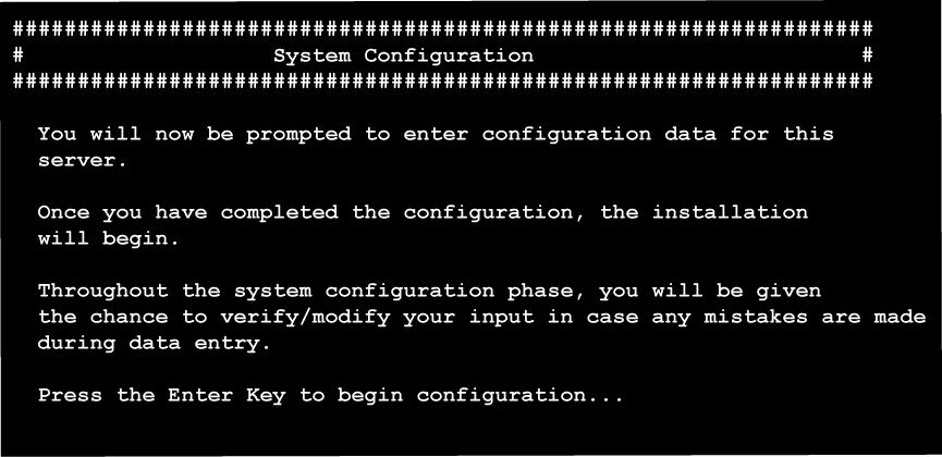 40 Install Nortel Linux base Figure 18 System configuration window 9 When prompted, in the Network configuration screen, enter
